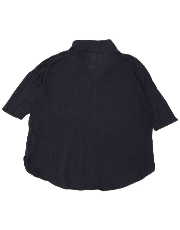 Massimo Dutti Γυναικεία Μπλούζα Top UK 18 XL Navy Blue Λευκό