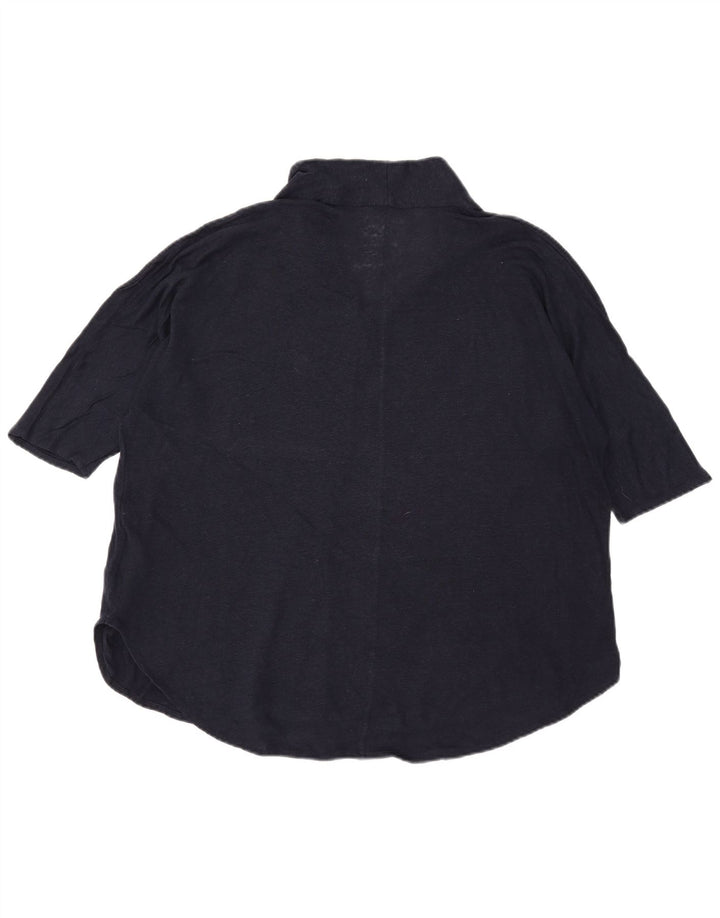Massimo Dutti Γυναικεία Μπλούζα Top UK 18 XL Navy Blue Λευκό