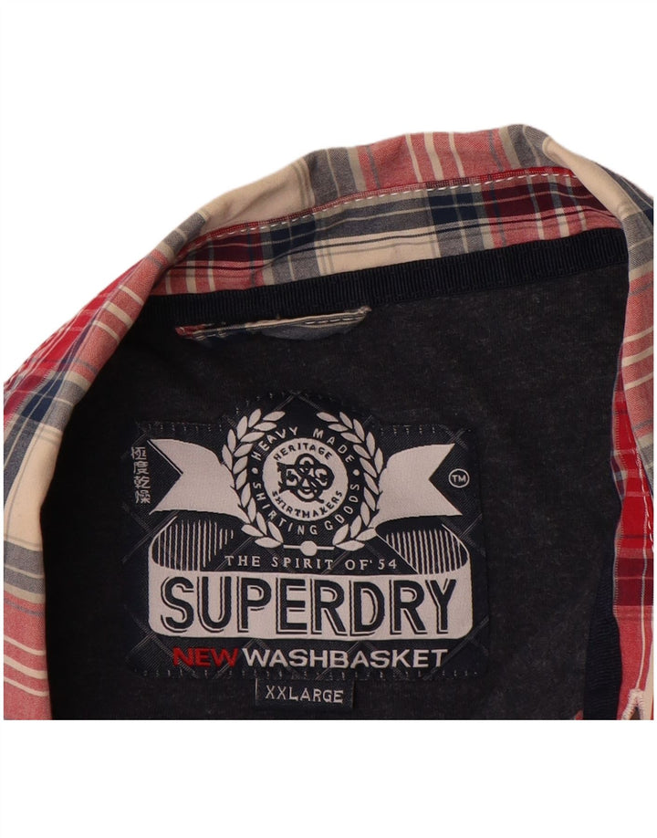 Ανδρικό πουκάμισο SUPERDRY 2XL Κόκκινο βαμβακερό καρό