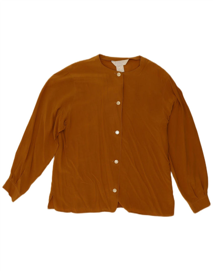 Γυναικείο πουκάμισο Marella Μπλούζα UK 12 μεσαίο καφέ μετάξι