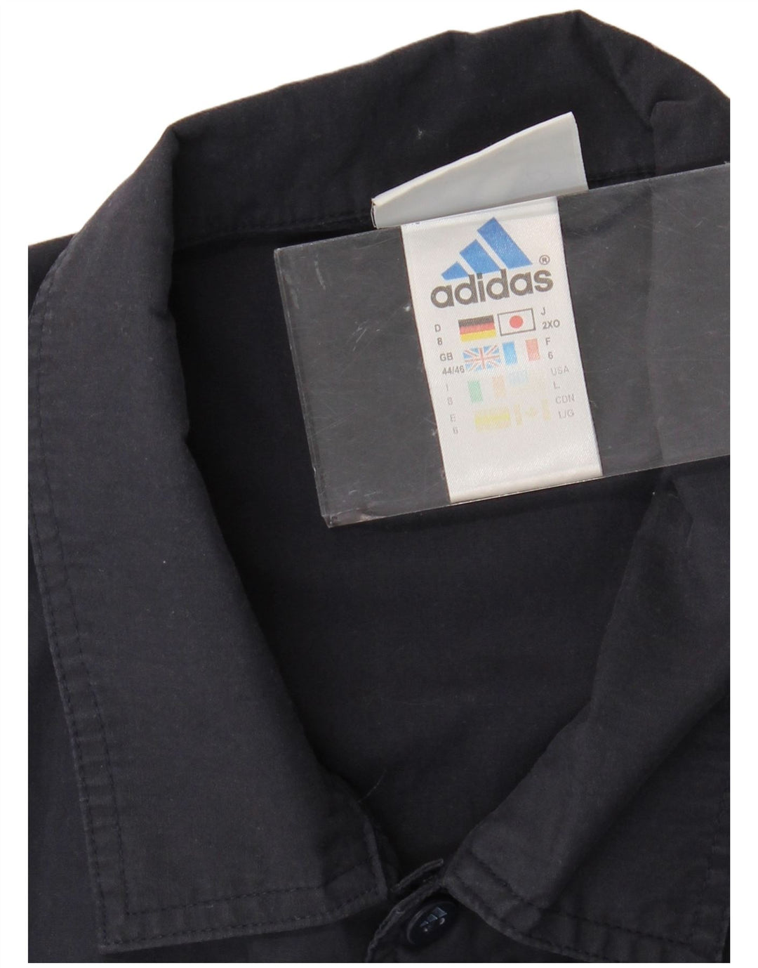 Ανδρικό κοντομάνικο πουκάμισο ADIDAS UK 44/46 Large Navy Blue Polyester