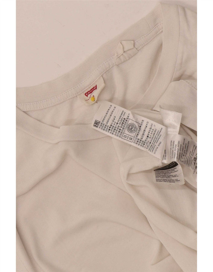 Γυναικείο T-Shirt Levi's Top UK 12 μεσαίο λευκό βαμβακερό