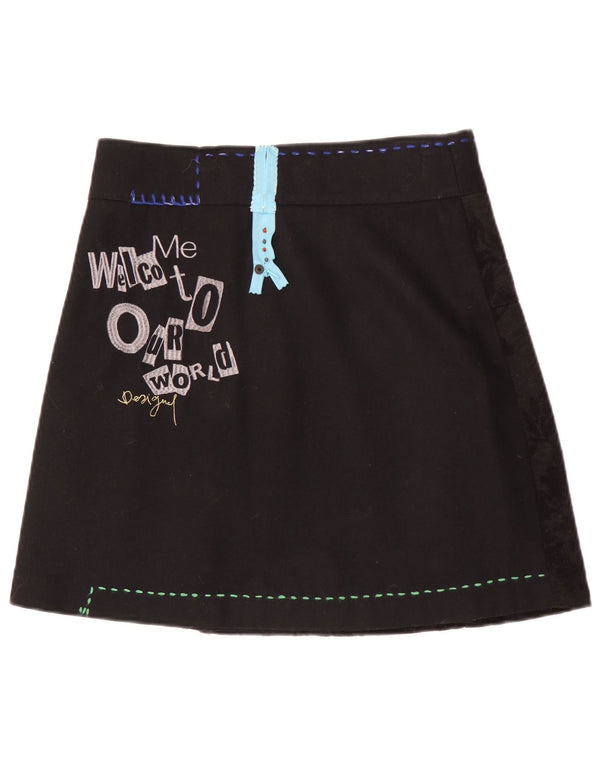 Desigual Γυναικεία γραφική φούστα A-Line EU 38 Medium W30 Black Floral
