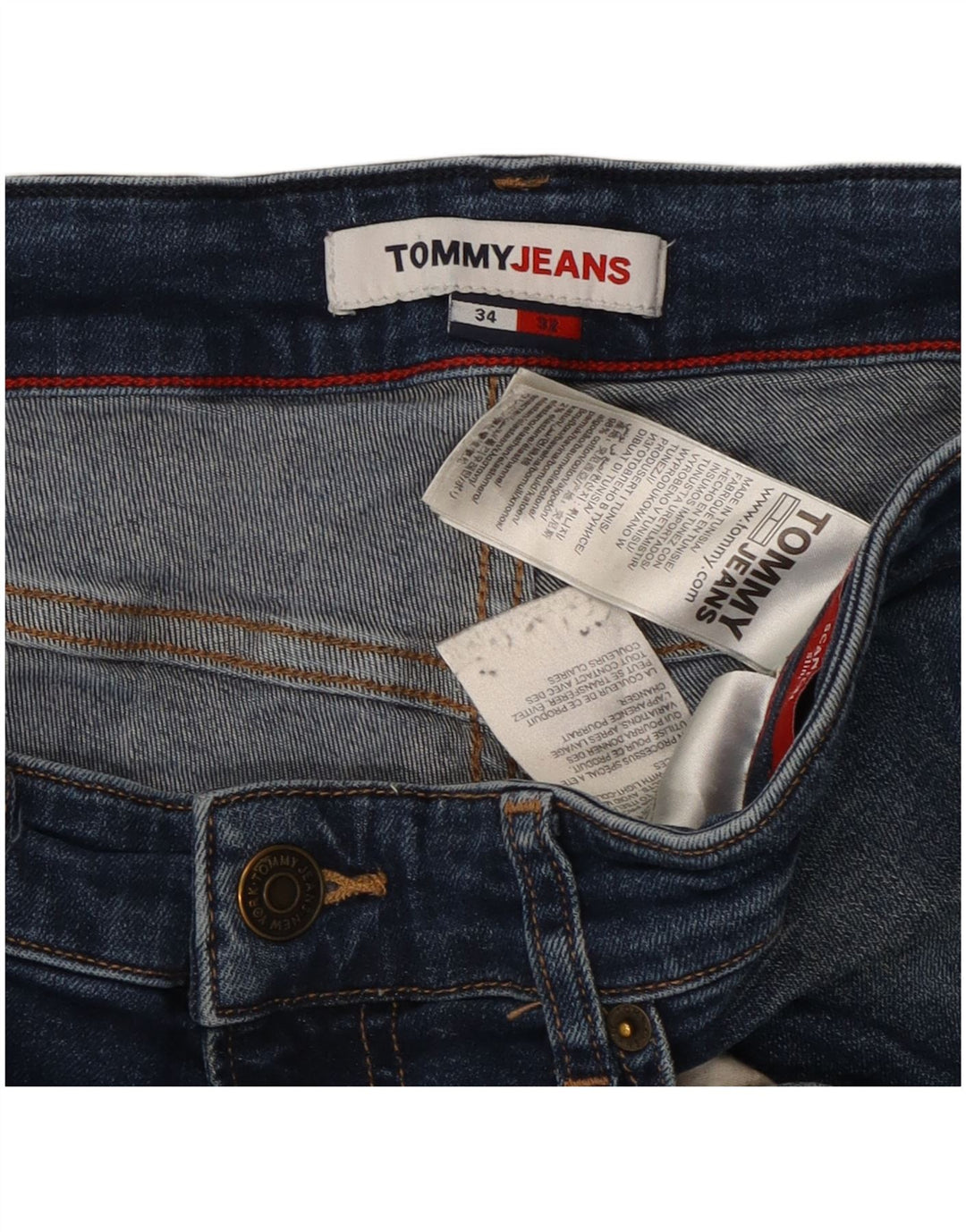 TOMMY HILFIGER Ανδρικό Slim Jeans W34 L32 Μπλε Βαμβακερό