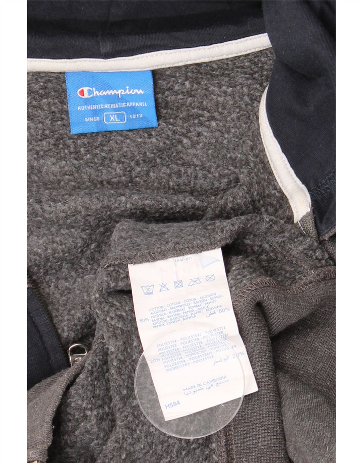 Ανδρικό πουλόβερ με κουκούλα με φερμουάρ CHAMPION XL Γκρι, βαμβακερό