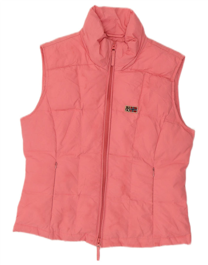Napapijri Γυναικεία padded Gilet UK 12 Medium Pink