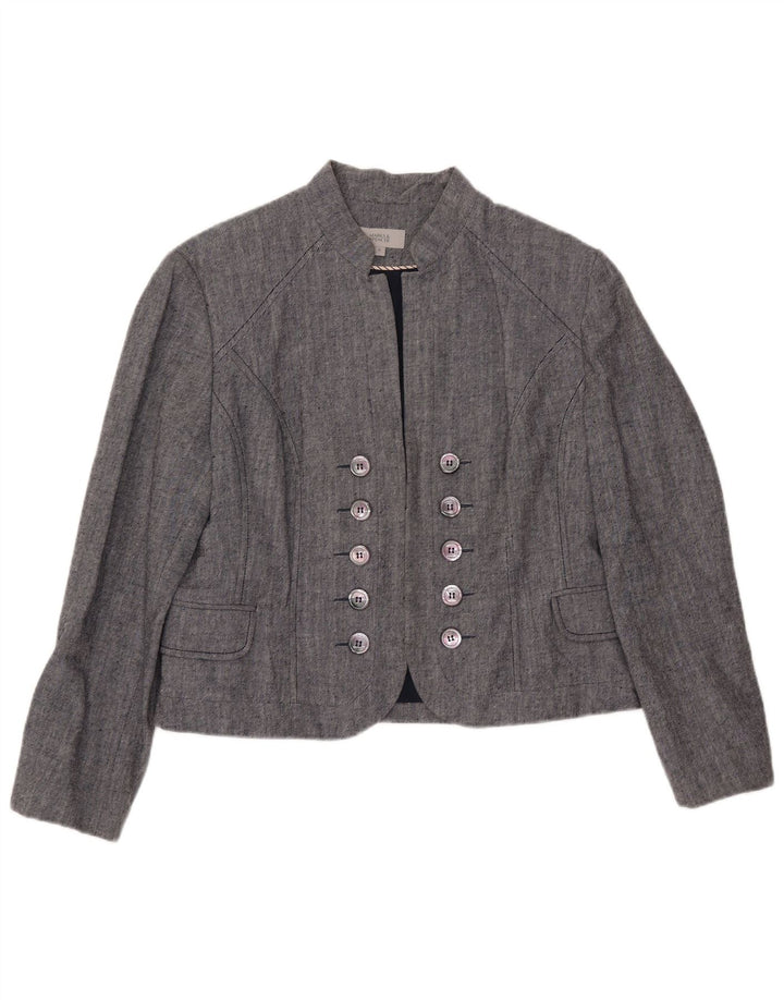 Marks & Spencer Γυναικείο Μπουφάν Blazer με διπλό στήθος Crop UK 18 XL Γκρι