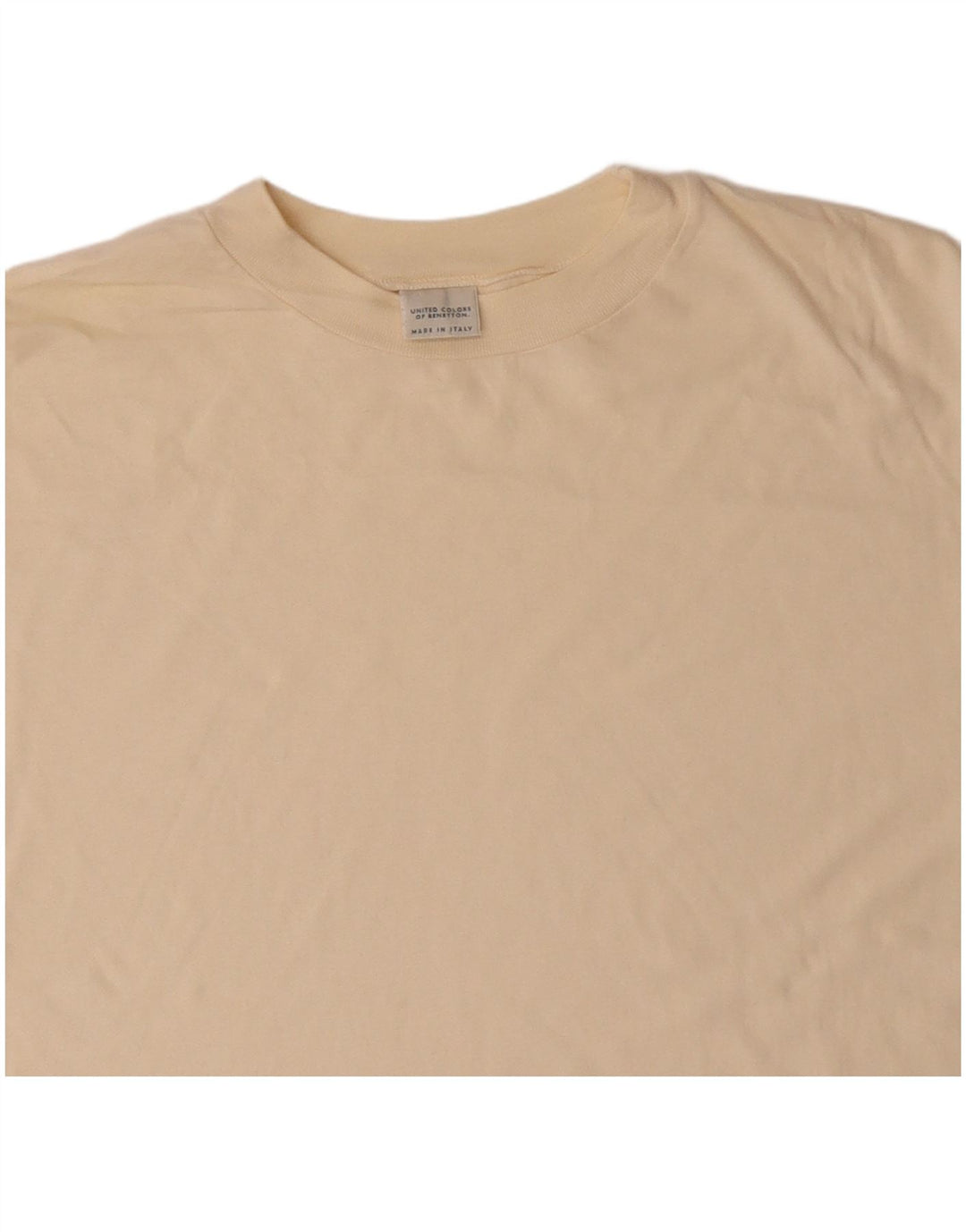 BENETTON Ανδρικό T-Shirt Τοπ μεσαίο μπεζ βαμβακερό