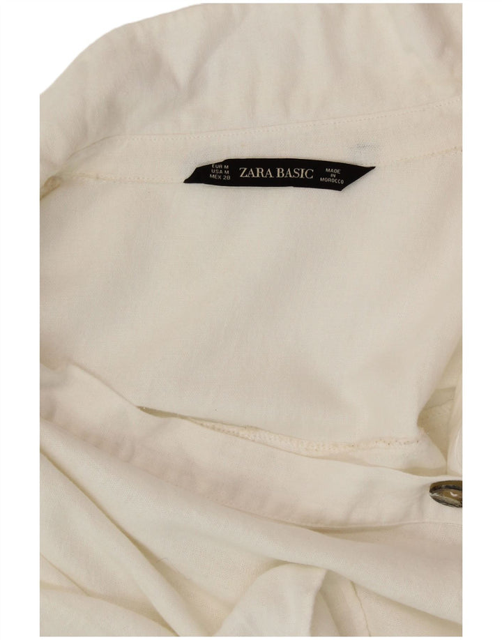 Γυναικείο κοντομάνικο πουκάμισο ZARA UK 14 Medium White