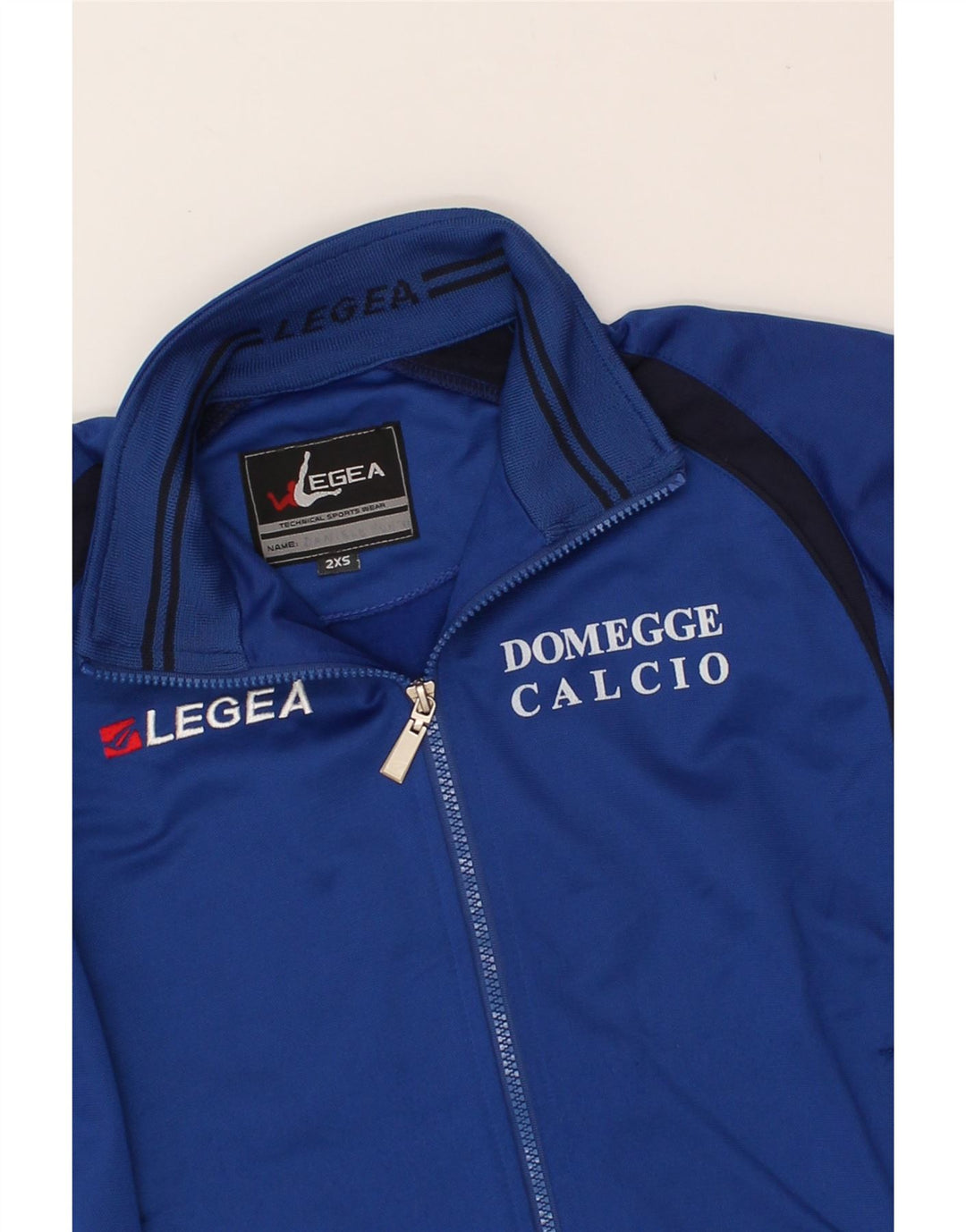 LEGEA Mens Graphic Tracksuit Top Jacket 2XS Blue Polyester Vintage Legea and Second-Hand Legea from Messina Hembry 