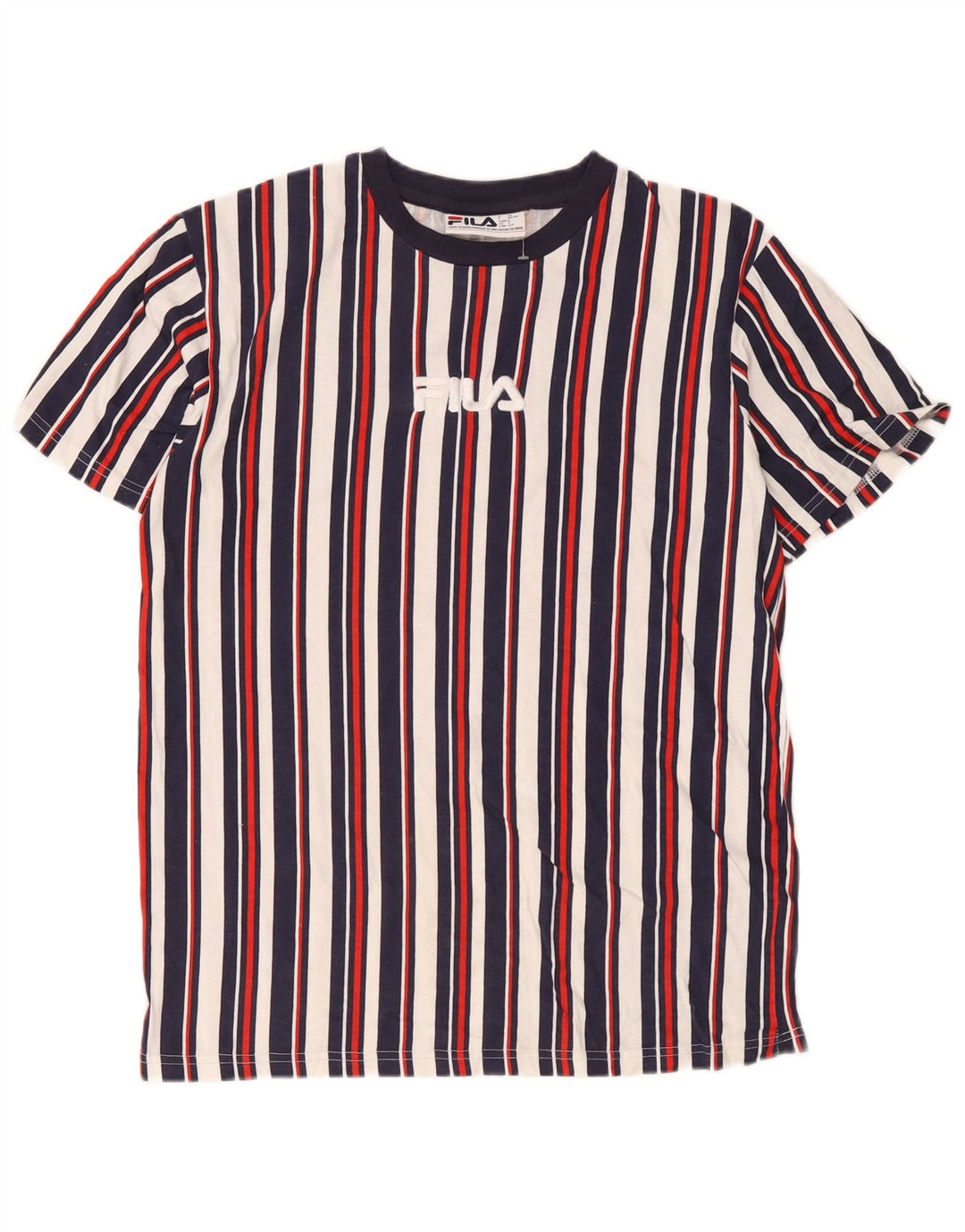 Fila Ανδρικό γραφικό T-Shirt Top Μικρό πολύχρωμο βαμβακερό ριγέ