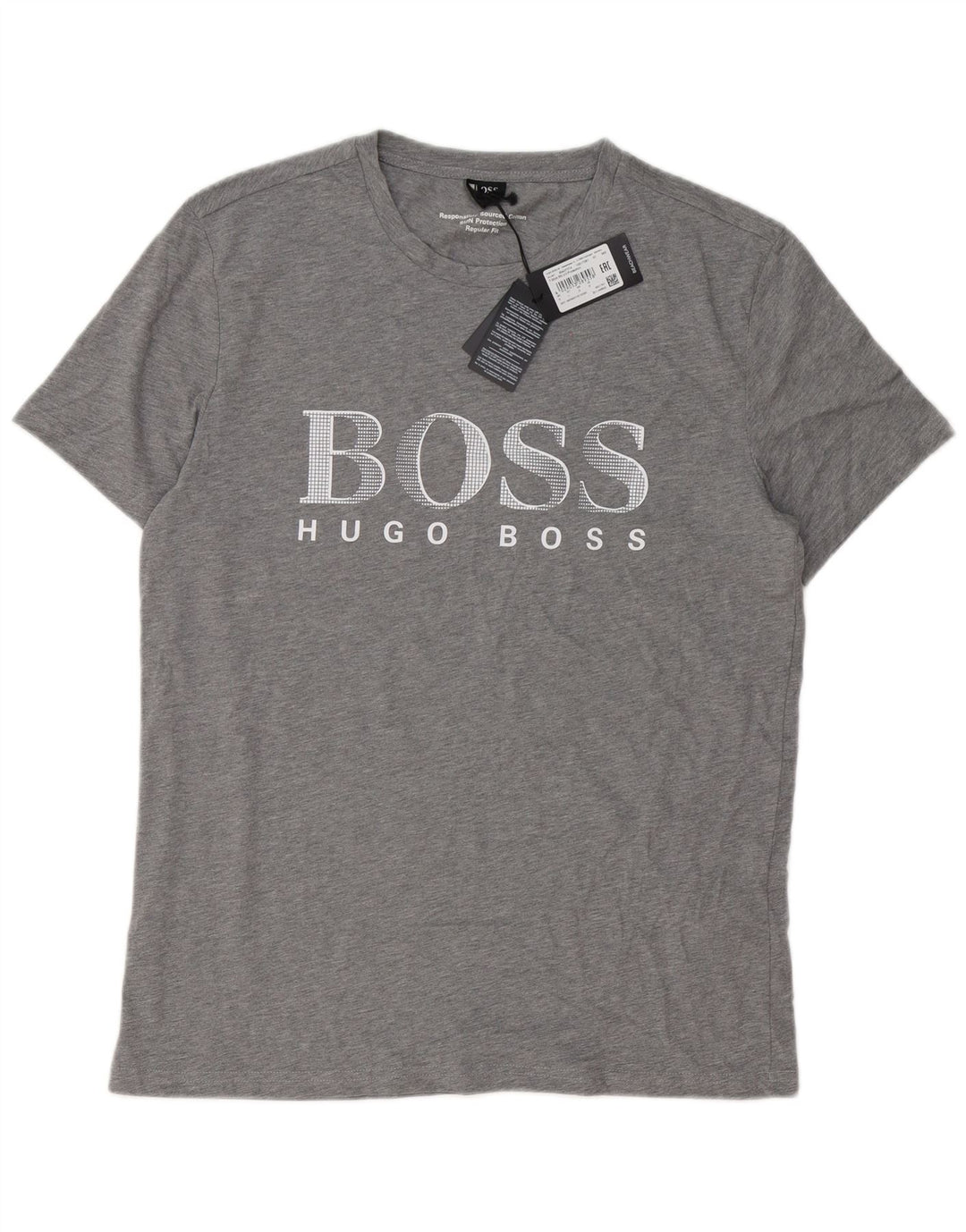 Ανδρικό γραφικό T-Shirt Hugo Boss Top μεγάλο γκρι βαμβακερό