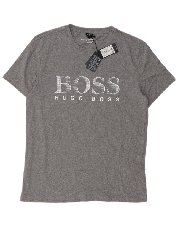 Hugo Boss Mens Graphic T-Shirt Top Large Grey Cotton