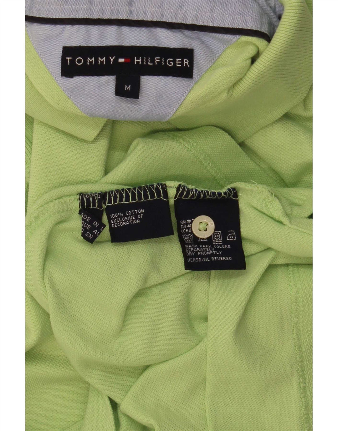 Ανδρικό πουκάμισο πόλο Tommy Hilfiger, μεσαίο πράσινο βαμβακερό