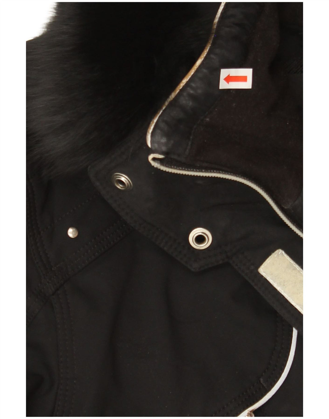 WEST SCOUT Γυναικείο μπουφάν με κουκούλα αντιανεμικό UK 14 μεγάλο μαύρο νάιλον