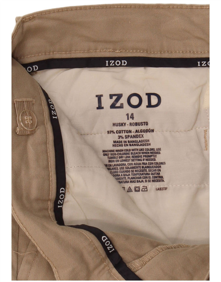 Izod Boys Husky 13-14 Years W30 L26 Beige Cotton
