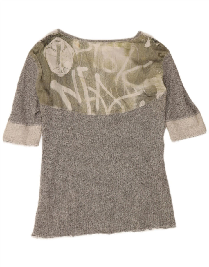 Γυναικεία γραφική μπλούζα Gaudi Top UK 18 XL Grey Colourblock Polyester