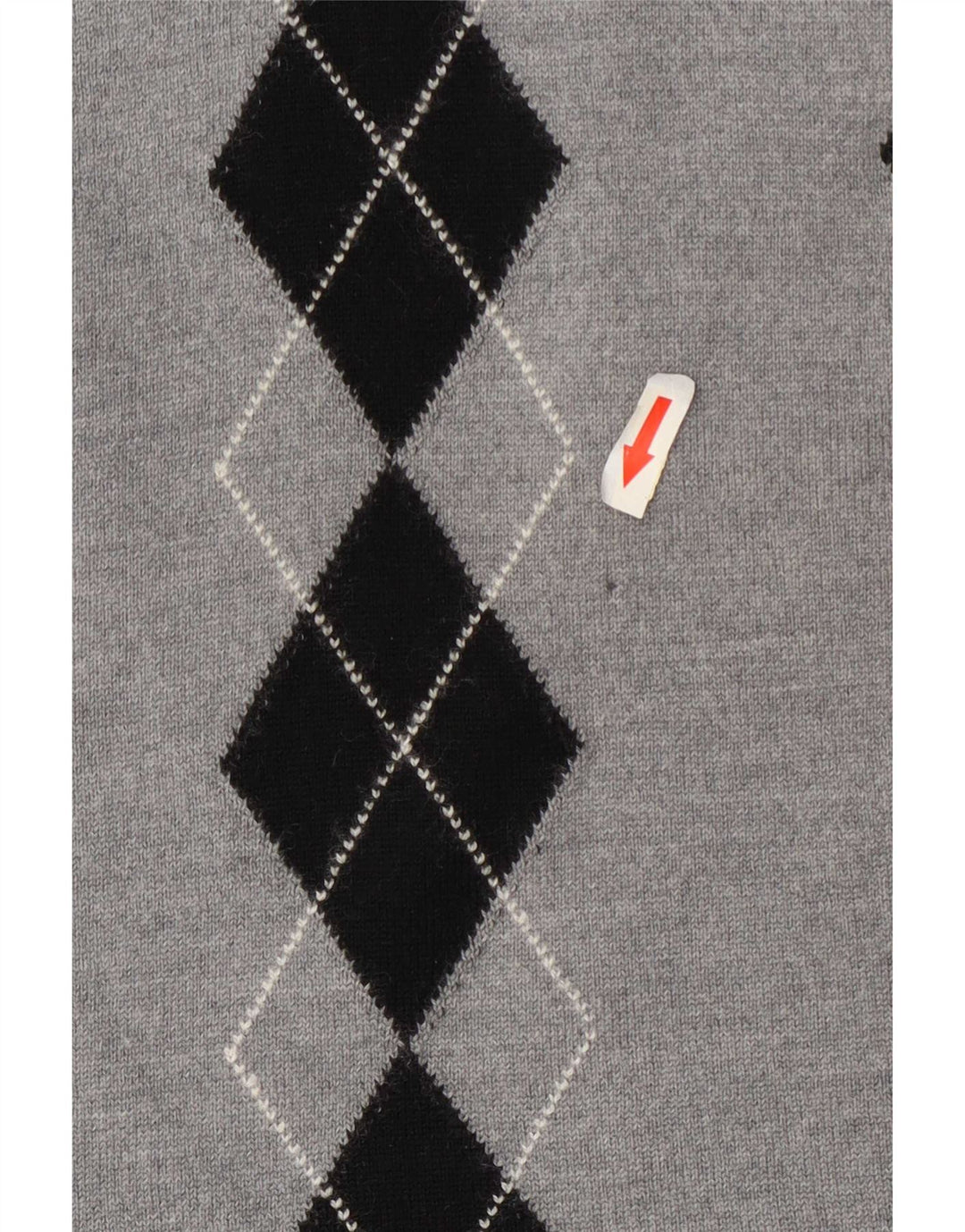 Vintage γυναικείο πουλόβερ με ρολό λαιμόκοψη UK 14 Medium Grey Argyle/Diamond