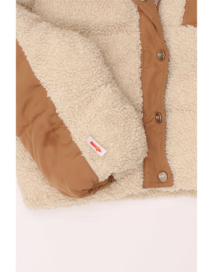 Dkny Girls Hooded Jacket 5-6 Years Brown Colourblock Polyester