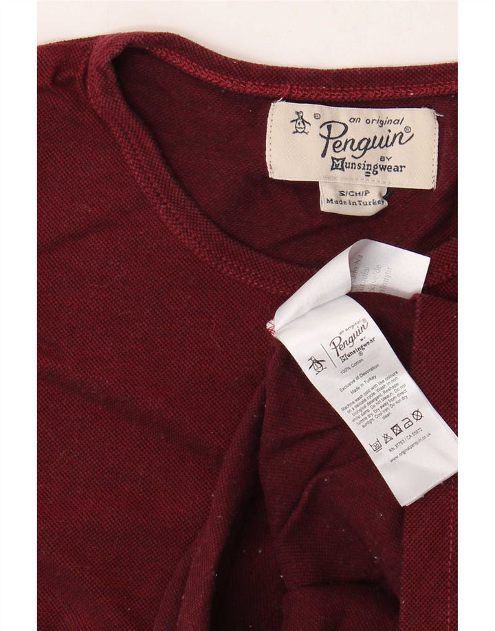Ανδρικό T-Shirt Penguin Top Μικρό Βουργουνδί Βαμβακερό