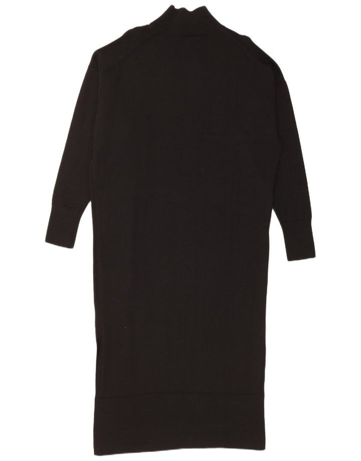 Cos Γυναικείο Maxi Oversized Jumper φόρεμα UK 10 Small Black Wool