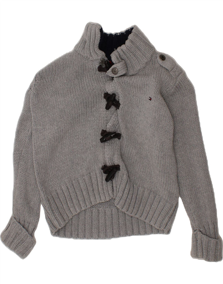 TOMMY HILFIGER Boys Cardigan Sweater 4-5 Years Grey Cotton Vintage Tommy Hilfiger and Second-Hand Tommy Hilfiger from Messina Hembry 