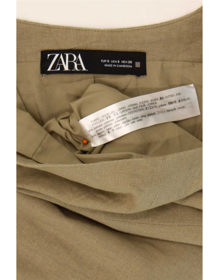 Zara Γυναικείο Γιλέκο UK 10 Small Khaki Polyester