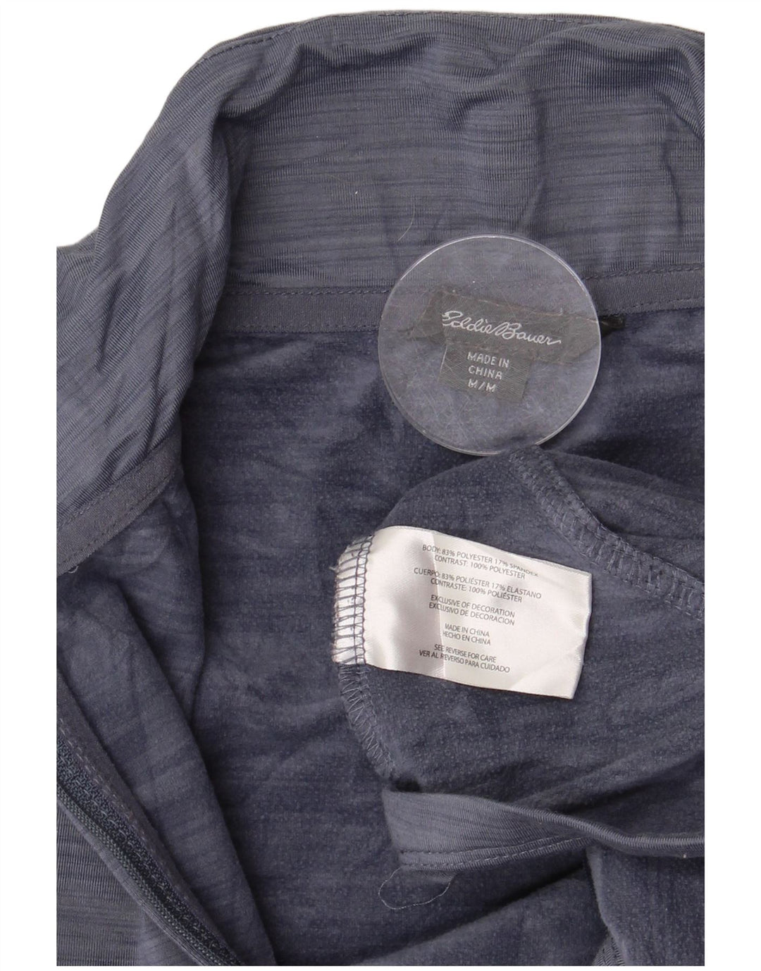 Eddie Bauer Γυναικείο μπλουζάκι με φερμουάρ μακρυμάνικο UK 14 Medium Navy Blue