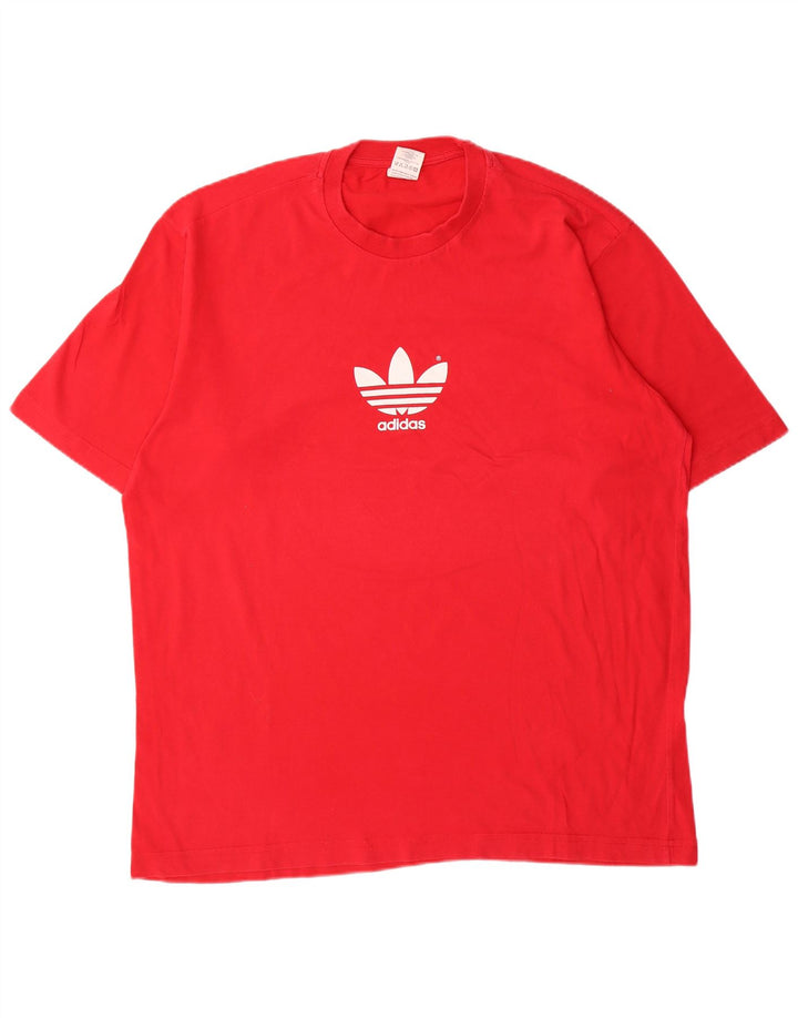 Ανδρικό γραφικό T-Shirt Adidas Top μεγάλο κόκκινο βαμβακερό