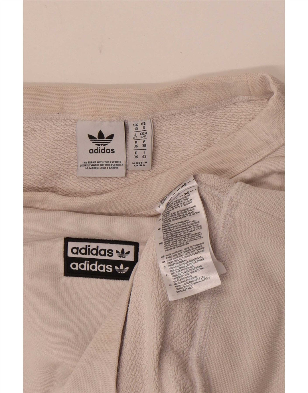 Γυναικείο φούτερ Adidas Oversized Jumper UK 10 Small λευκό βαμβακερό