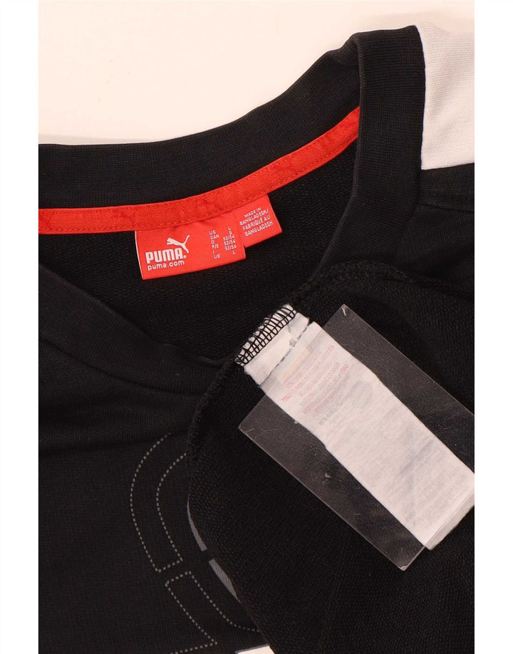 Ανδρικό γραφικό φούτερ Puma Jumper σε μεγάλο μαύρο χρώμα, βαμβακερό