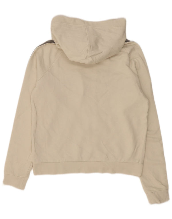 Admiral Womens Crop Zip Hoodie Sweater UK 10 Small White Colourblock