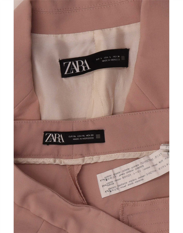Zara γυναικεία φόρμα 2 κουμπιών UK 16 Large W32 L31 Pink Polyester