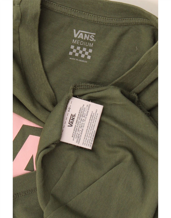 Vans Γυναικείο T-Shirt Top UK 12 Medium Khaki Cotton