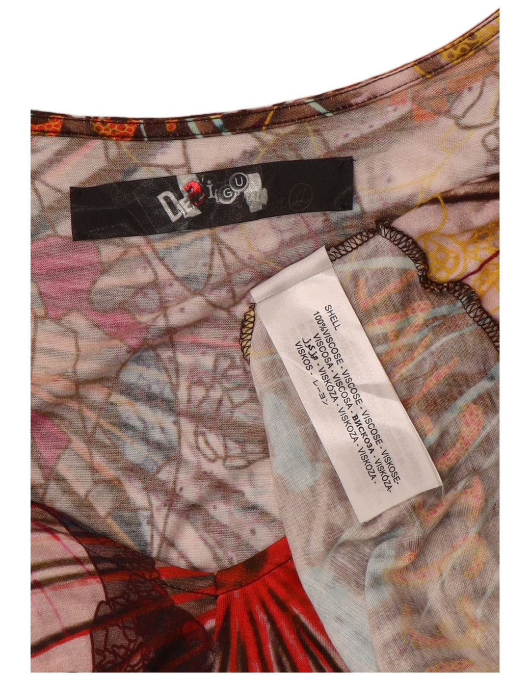Desigual Γυναικεία Μπλούζα Τοπ UK 18 XL Πολύχρωμη Βισκόζη Patchwork