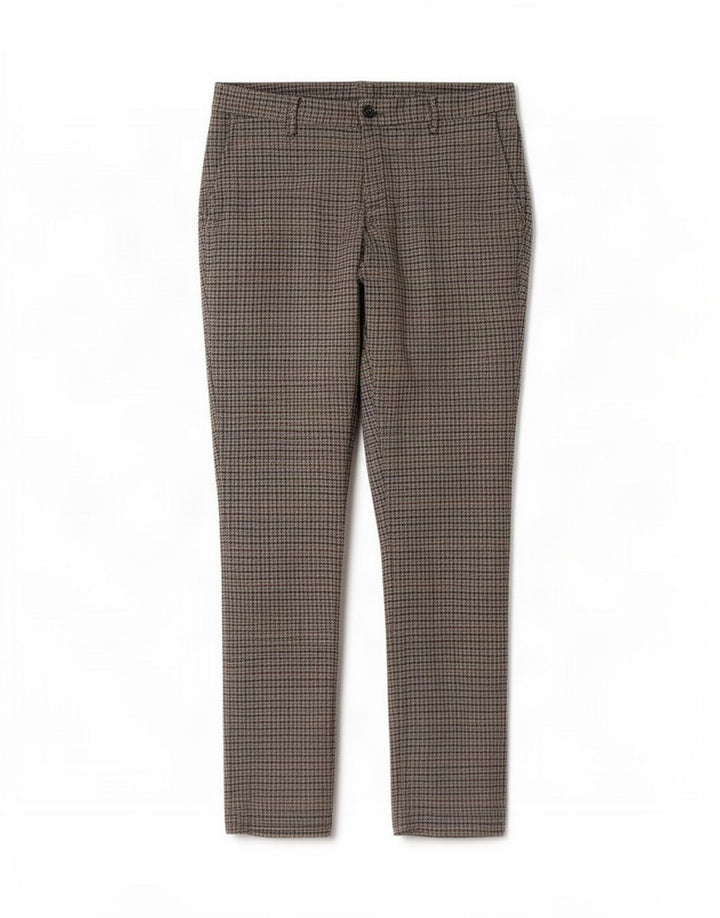 Benetton Ανδρικό ίσιο παντελόνι IT 48 Medium W34 L34 Grey Houndstooth