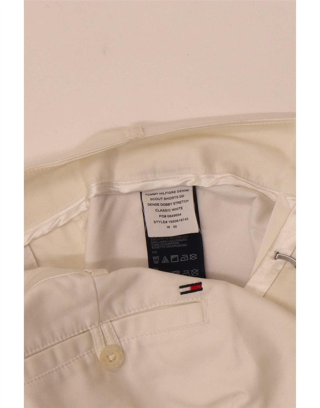 Γυναικείο σορτς Chino Tommy Hilfiger W30, μεσαίο λευκό βαμβακερό