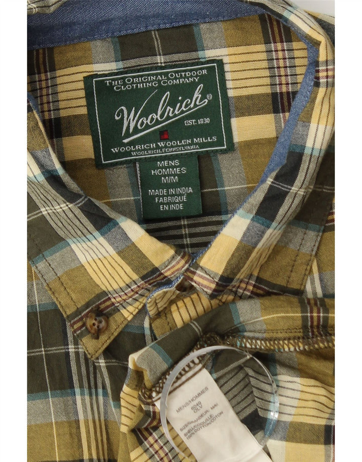 Ανδρικό κοντομάνικο πουκάμισο Woolrich, μεσαίο χακί βαμβακερό