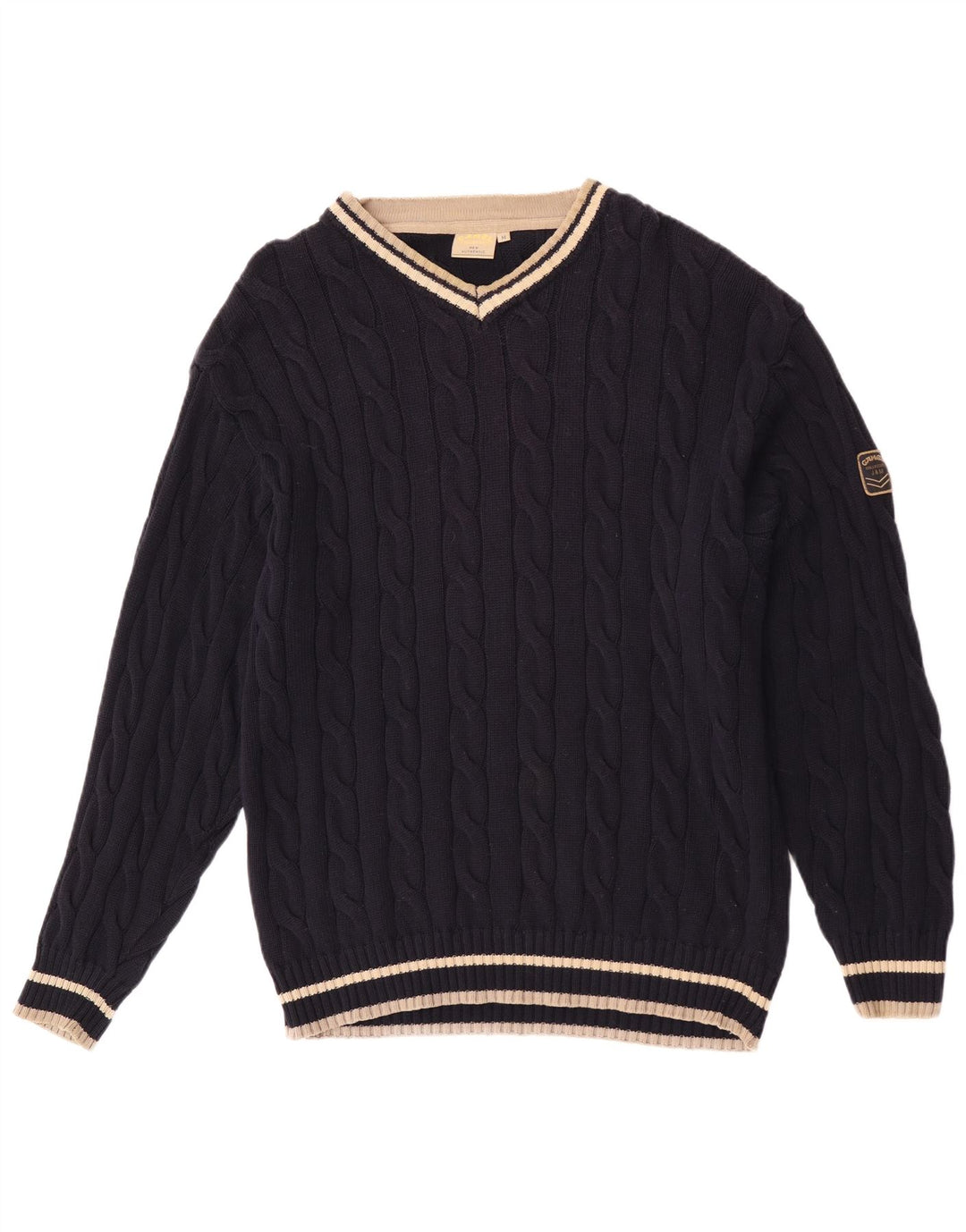 Ανδρικό πουλόβερ Camel Active με V λαιμόκοψη, μεσαίο μπλε βαμβακερό