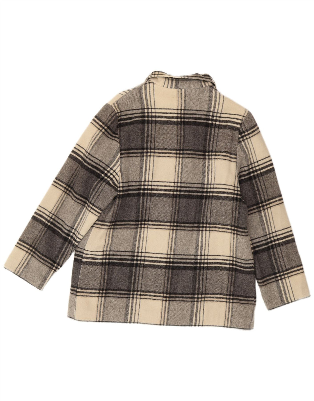Vintage γυναικείο πανωφόρι UK 14 Medium Grey Check New Wool