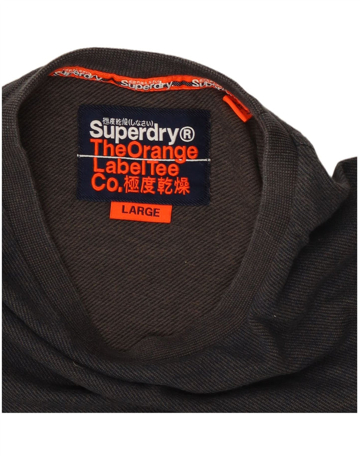 Ανδρικό μπλουζάκι Superdry μακρυμάνικο μεγάλο γκρι βαμβακερό
