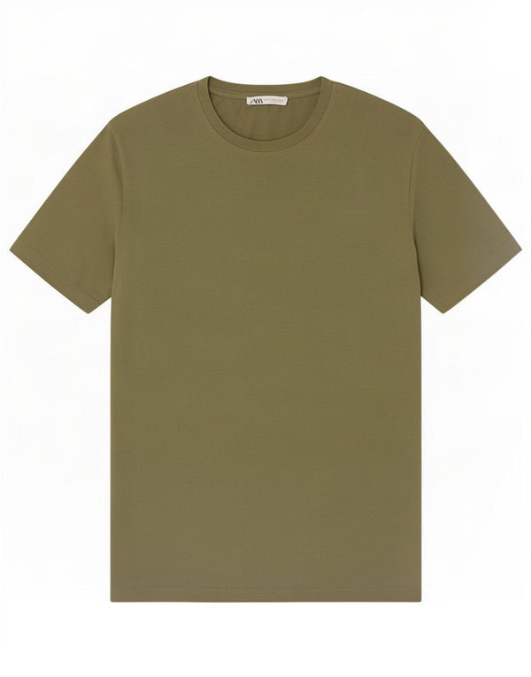 Zara Ανδρικό T-Shirt Top Medium Khaki