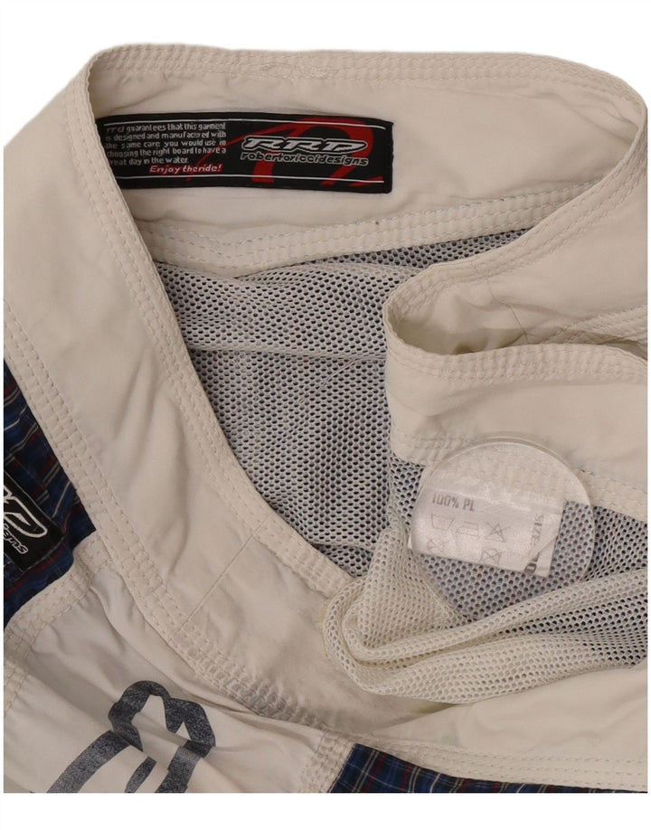 Ανδρικό γραφικό σορτς κολύμβησης RRD μεσαίου μπλε ναυτικού χρώματος πολυεστέρας