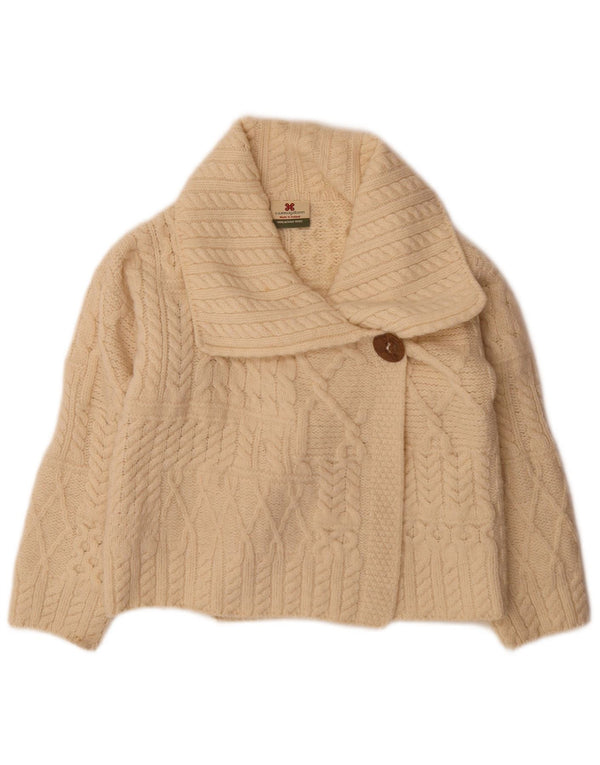 Carraig Donn Γυναικείο πουλόβερ ζακέτα με χαλαρή εφαρμογή UK 4 XS Off White