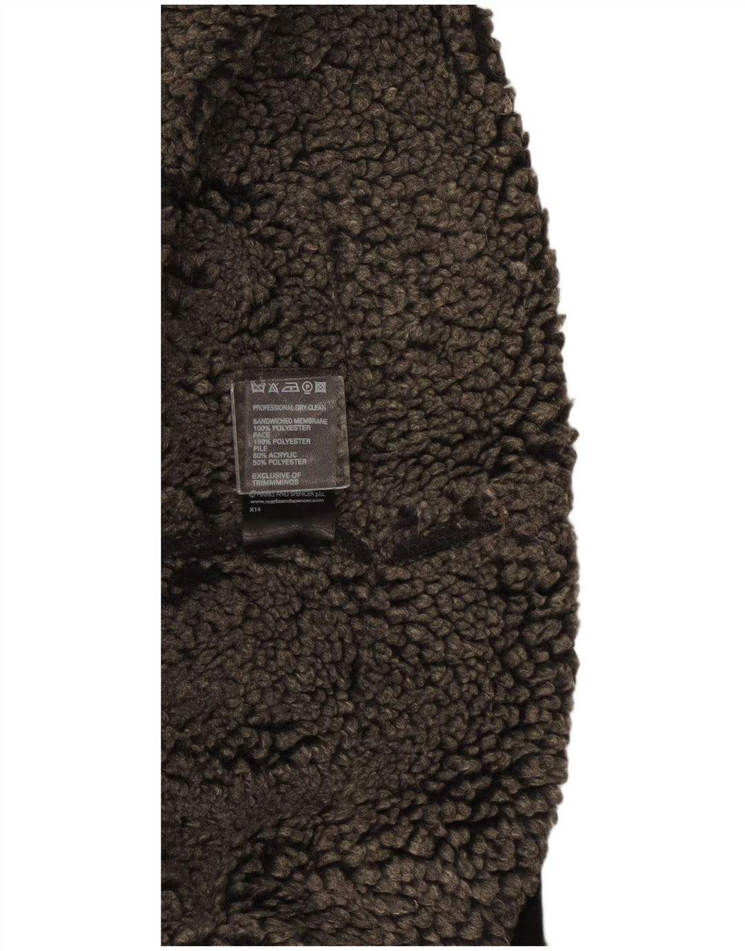 Marks & Spencer Γυναικείο σακάκι Sherpa UK 18 XL Μαύρο Πολυεστέρας