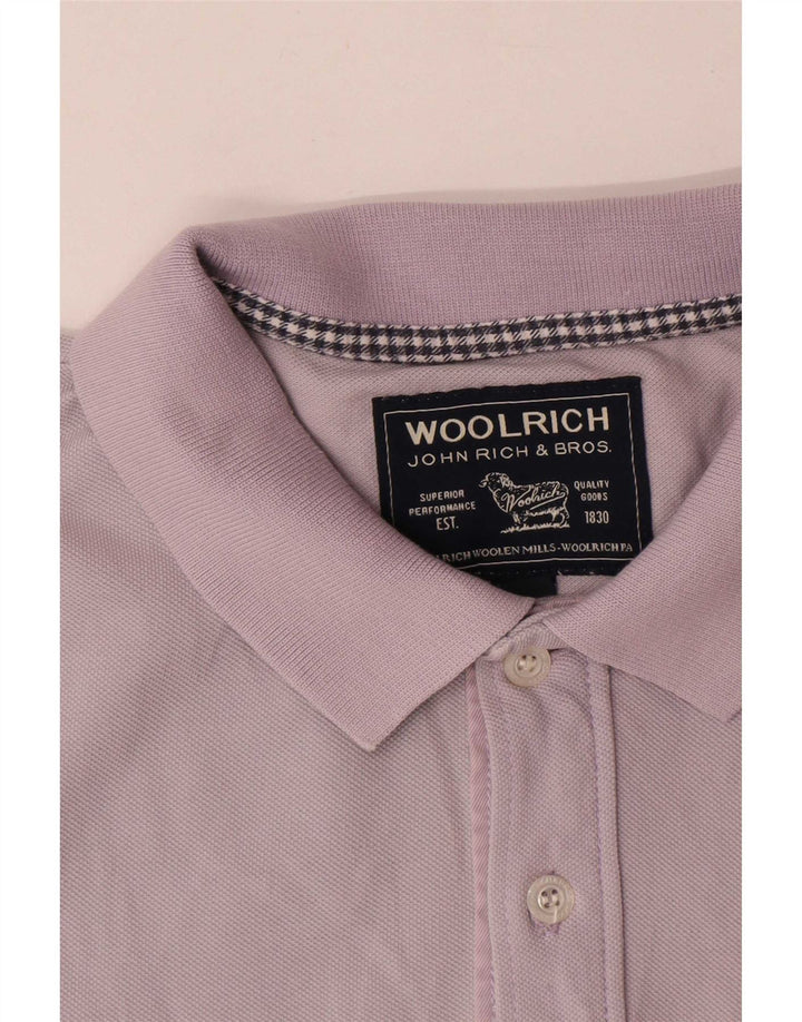 Ανδρικό πουκάμισο πόλο Woolrich, μεσαίο μωβ, βαμβακερό