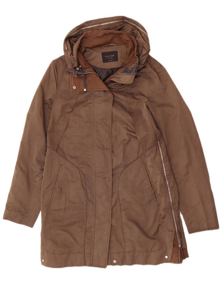 Zara Γυναικείο Μπουφάν Parka UK 14 Medium Brown Polyamide