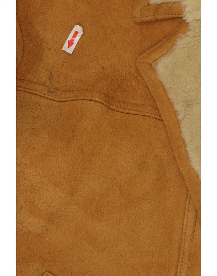 Vintage Ανδρικό Shearling Jacket IT 54 2XL Καφέ Δερμάτινο