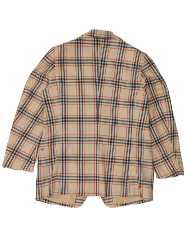 Vintage Ανδρικό σακάκι με 2 κουμπιά σακάκι UK 38 Medium Off White Check