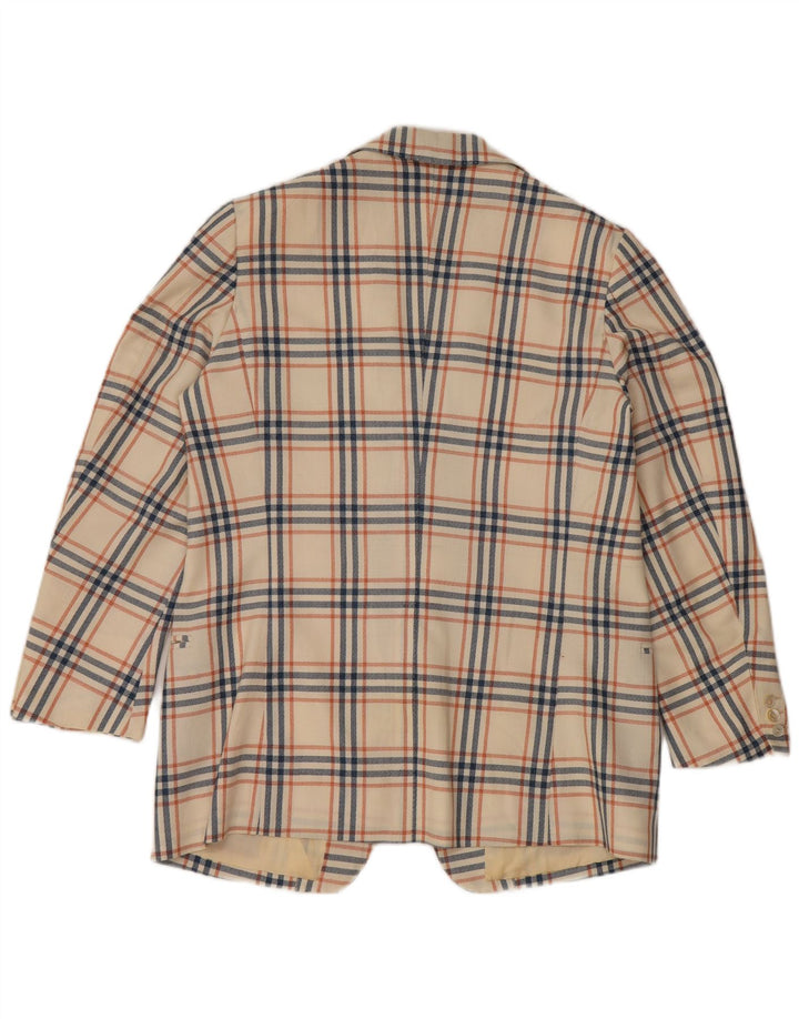 Vintage Ανδρικό σακάκι με 2 κουμπιά σακάκι UK 38 Medium Off White Check